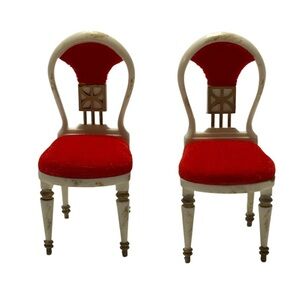 1960's Vintage Petite Princess Dollhouse Furniture Guest Dining Chairs w/Box